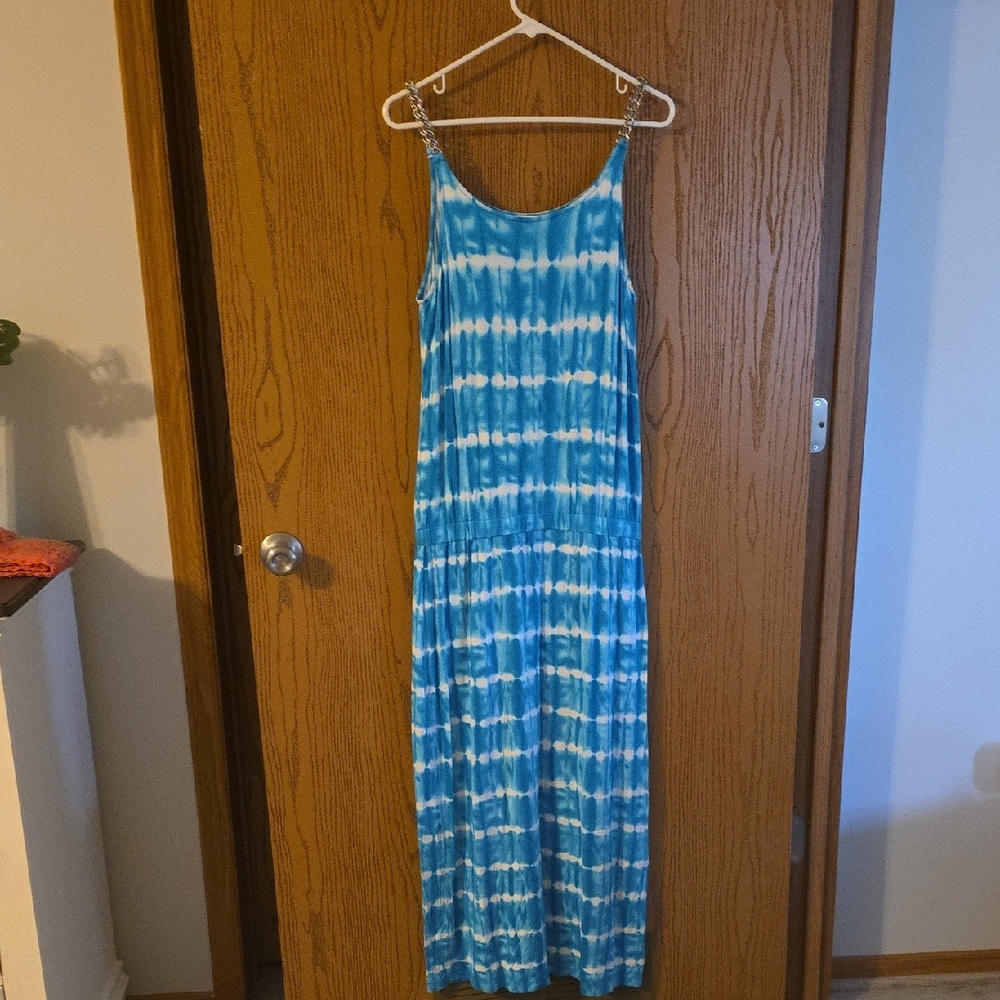 Michael Kors Ocean Blue Tie-Dye Maxi Dress NWOT